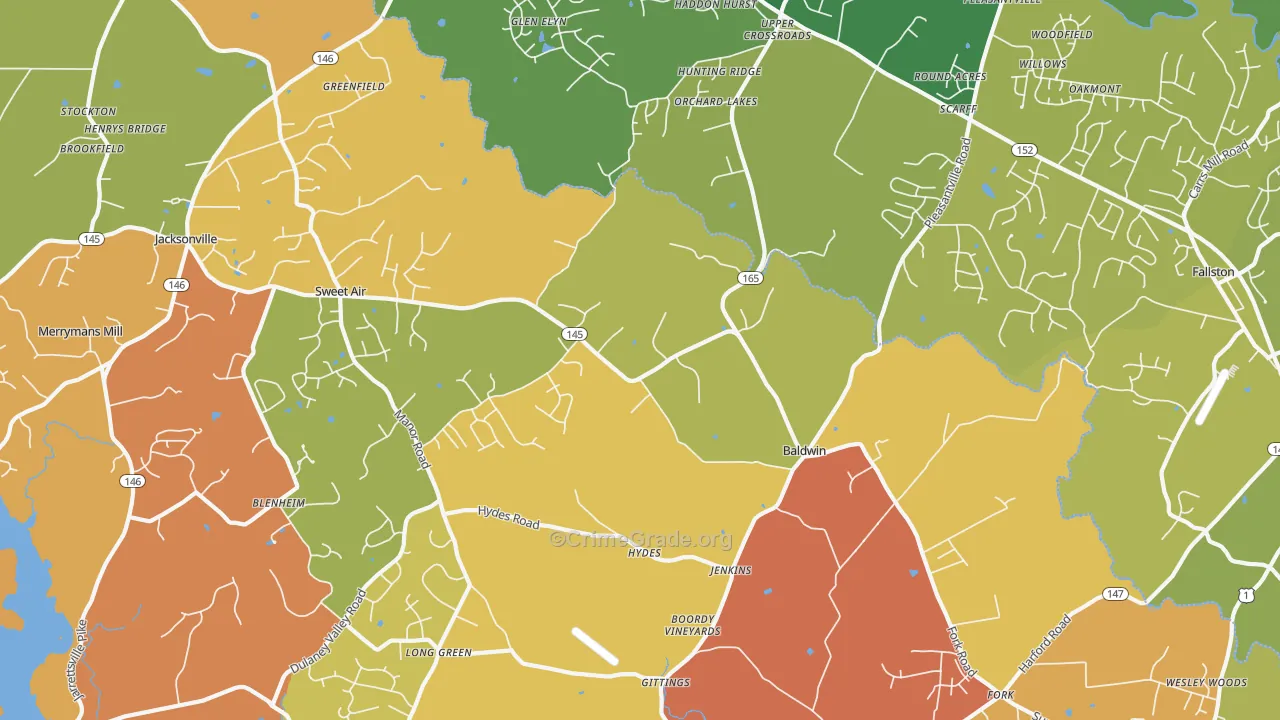 Baldwin, MD Map of Drug-Related Crime Rates