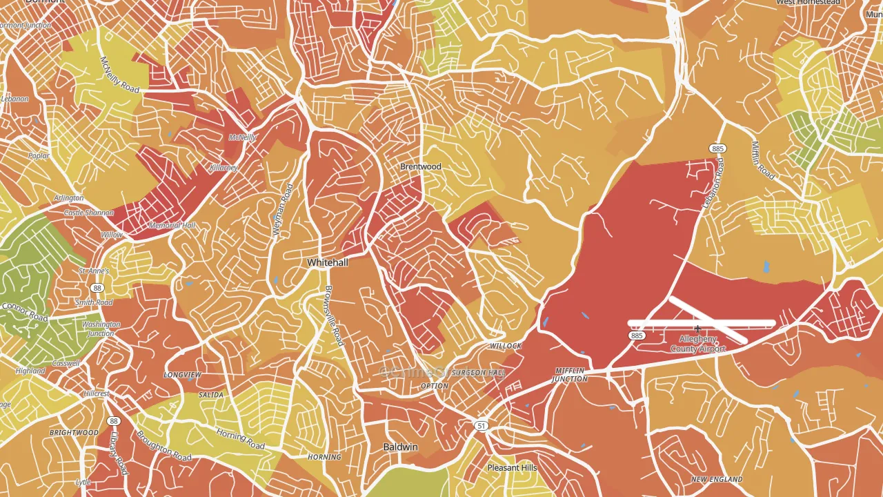 Baldwin, PA Map of Drug-Related Crime Rates