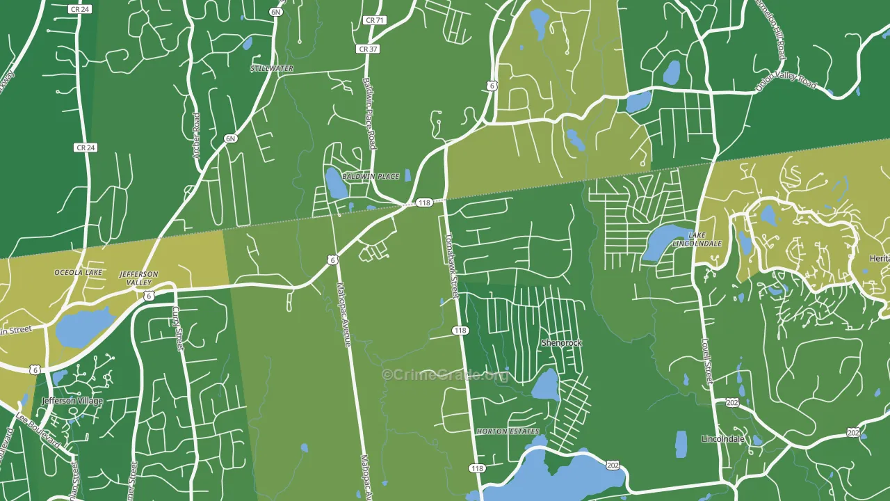 Baldwin Place, NY Map of Drug-Related Crime Rates