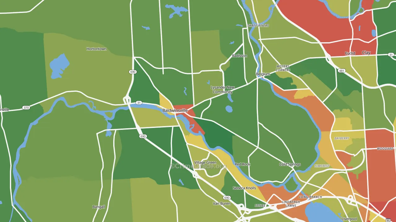 Baldwinsville, NY Map of Drug-Related Crime Rates