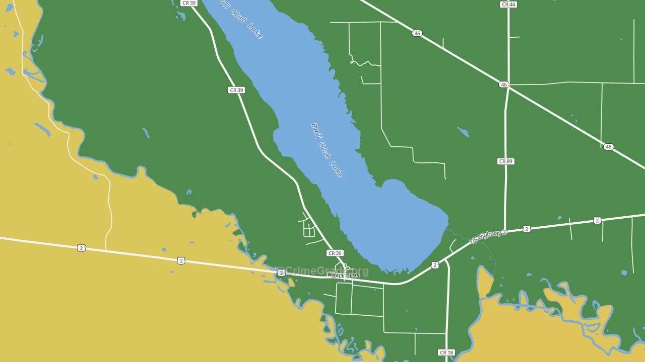 Ball Club, MN Map of Drug-Related Crime Rates
