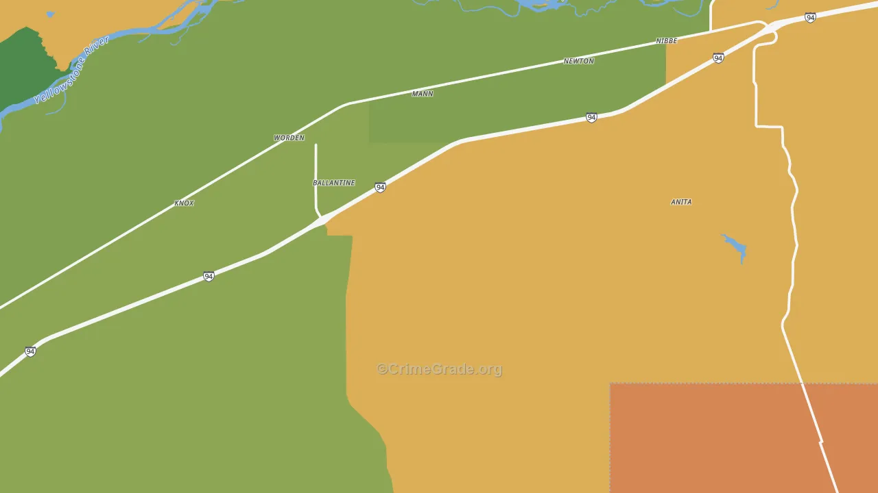 Ballantine, MT Map of Drug-Related Crime Rates