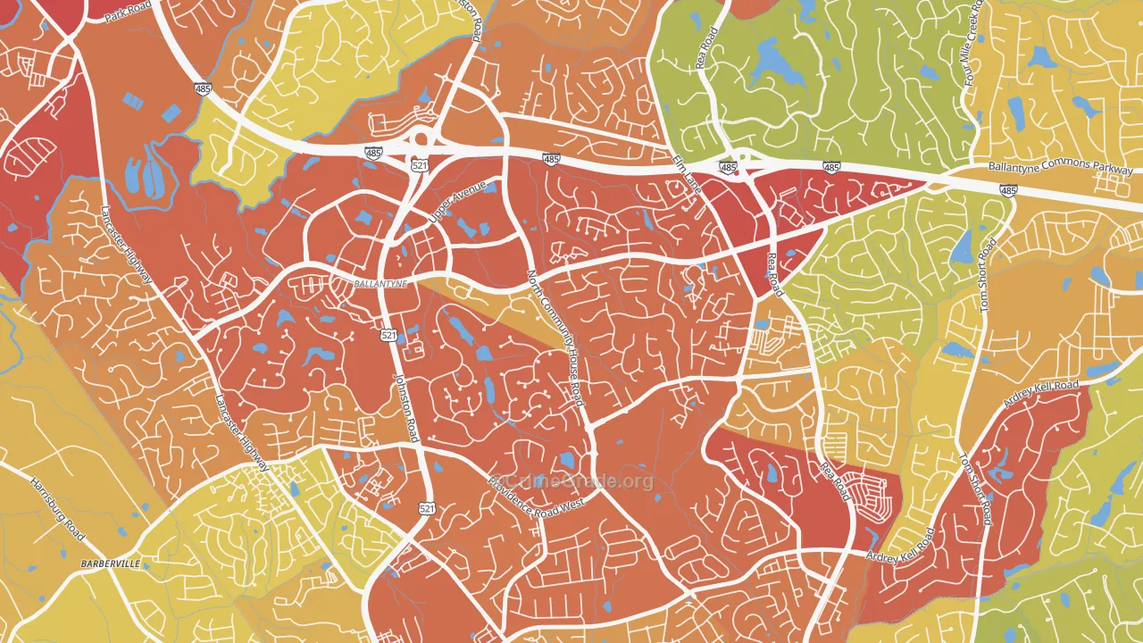 Ballantyne East, Charlotte, NC Map of Drug-Related Crime Rates