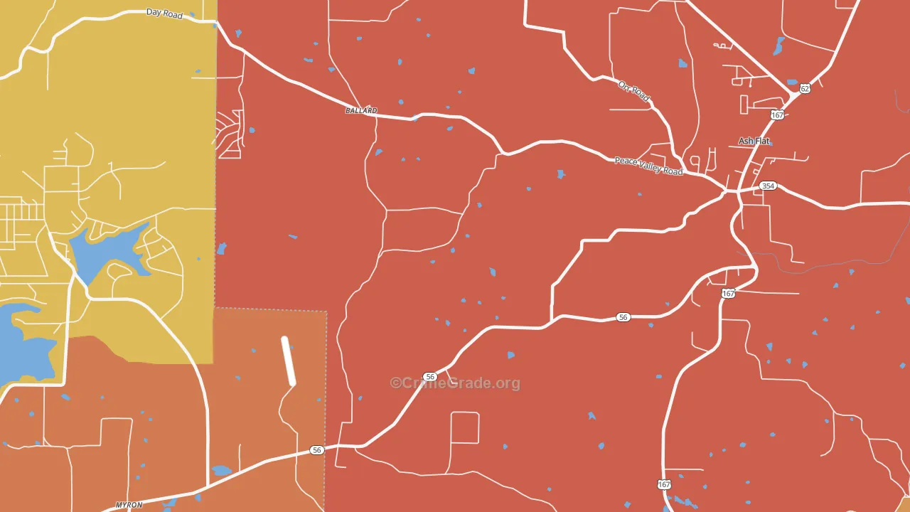 Ballard, AR Map of Drug-Related Crime Rates