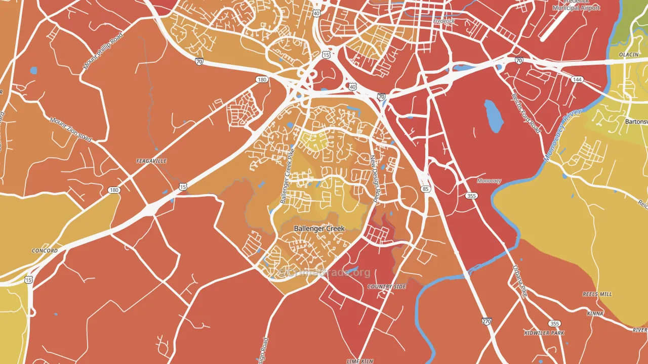 Ballenger Creek, MD Map of Drug-Related Crime Rates
