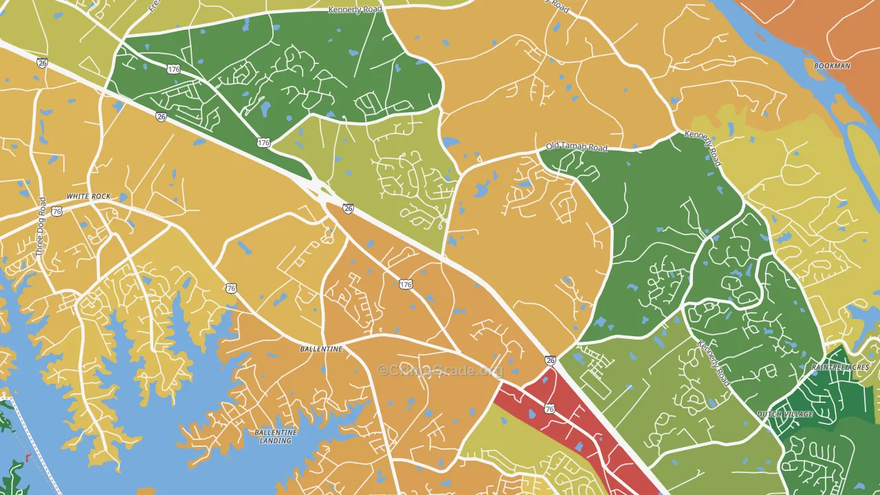 Ballentine, SC Map of Drug-Related Crime Rates