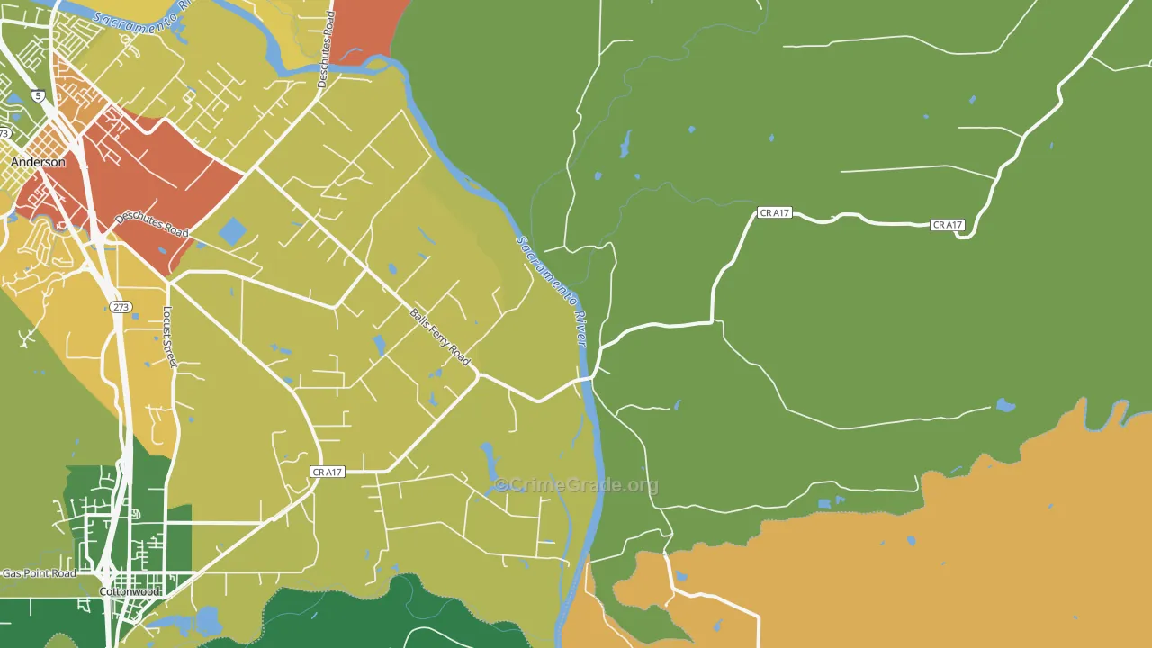Balls Ferry, CA Map of Drug-Related Crime Rates