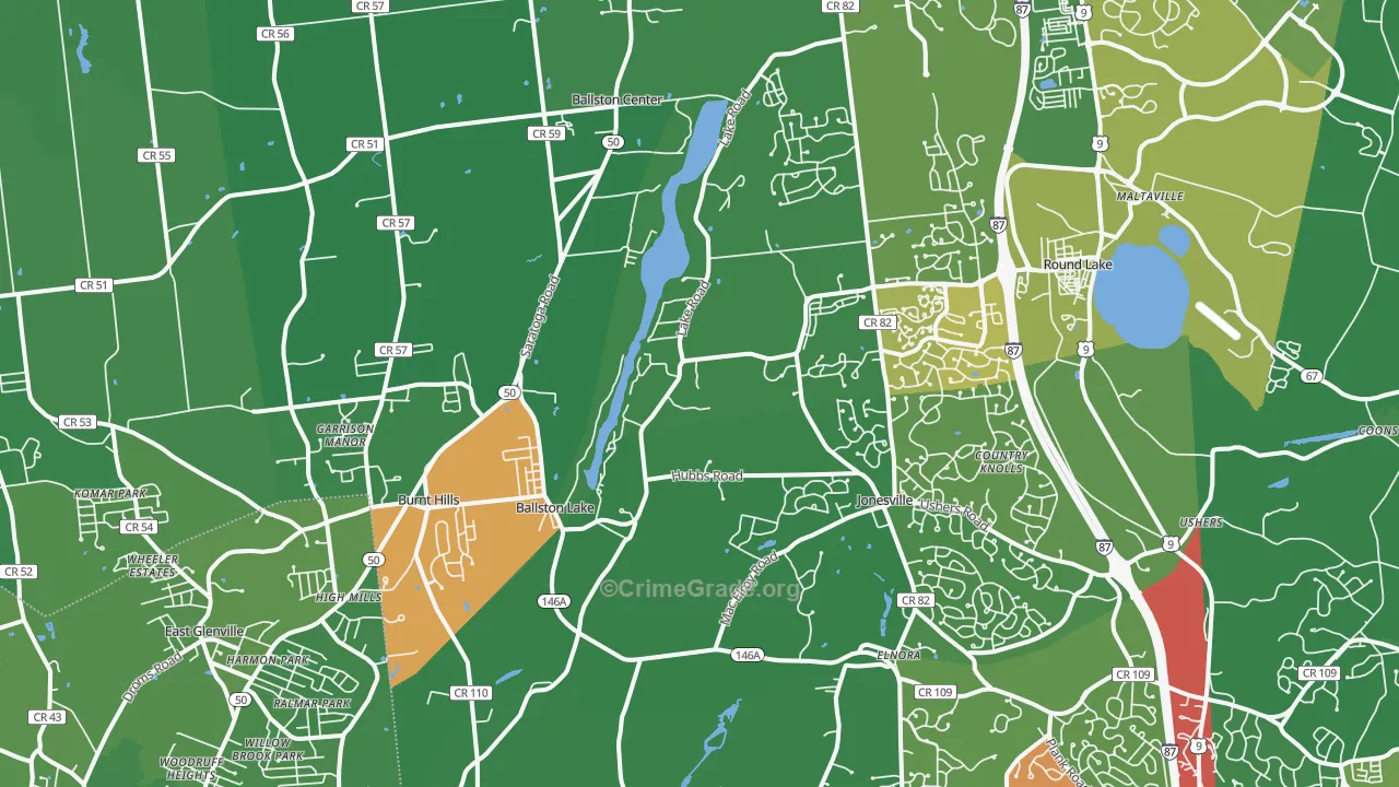 Ballston Lake, NY Map of Drug-Related Crime Rates