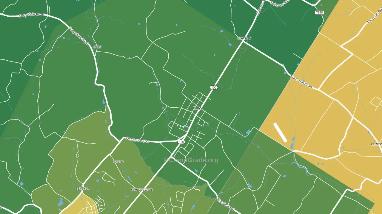 Bally, PA Map of Drug-Related Crime Rates