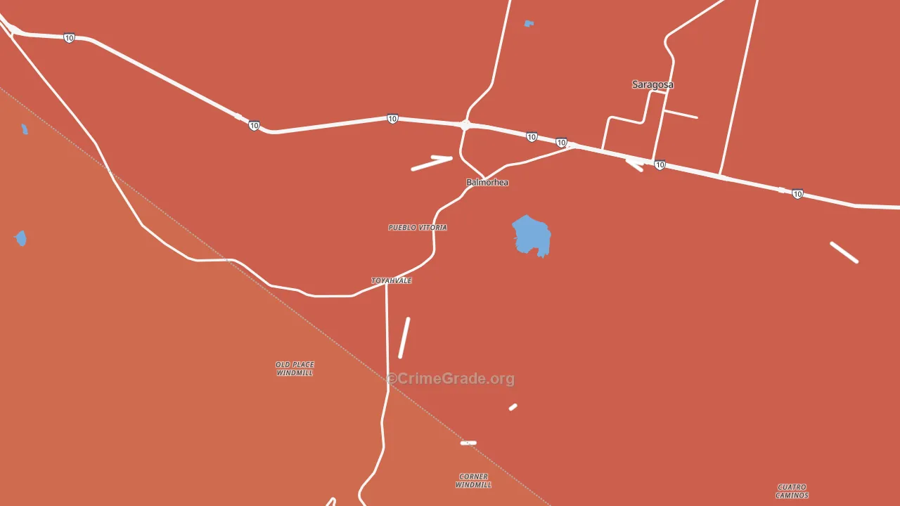 Balmorhea, TX Map of Drug-Related Crime Rates