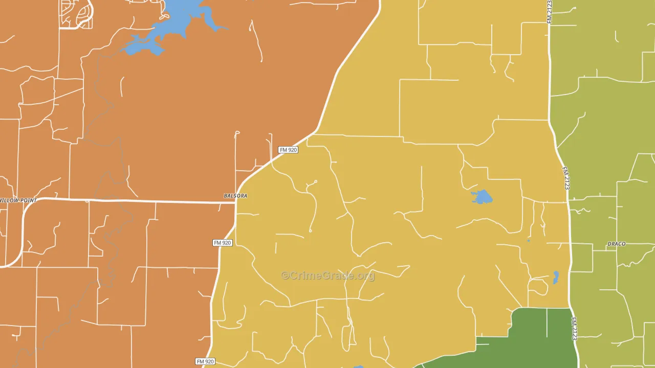 Balsora, TX Map of Drug-Related Crime Rates