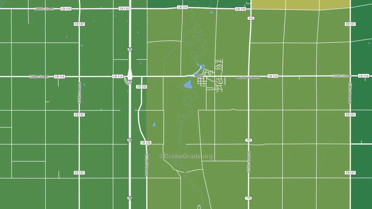 Baltic, SD Map of Drug-Related Crime Rates