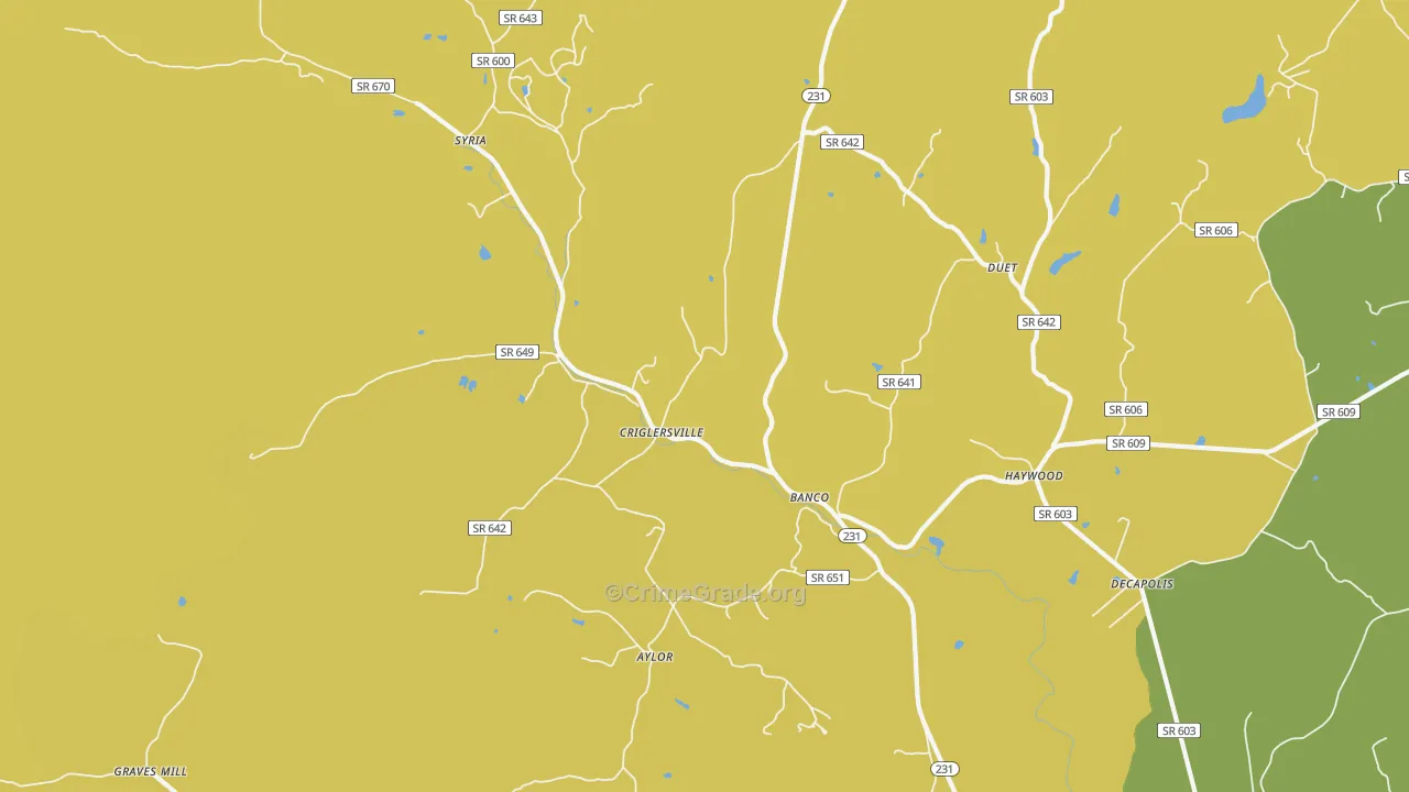 Banco, VA Map of Drug-Related Crime Rates