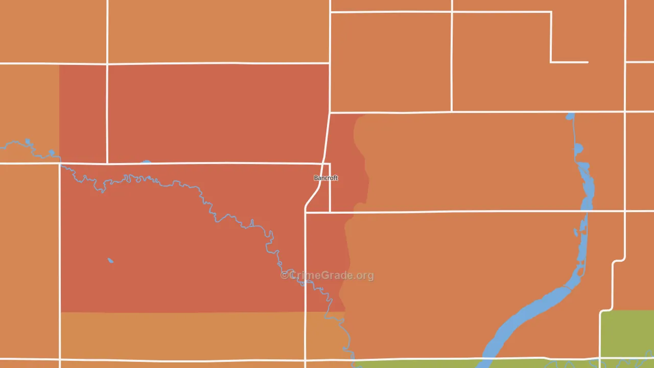 Bancroft, IA Map of Drug-Related Crime Rates