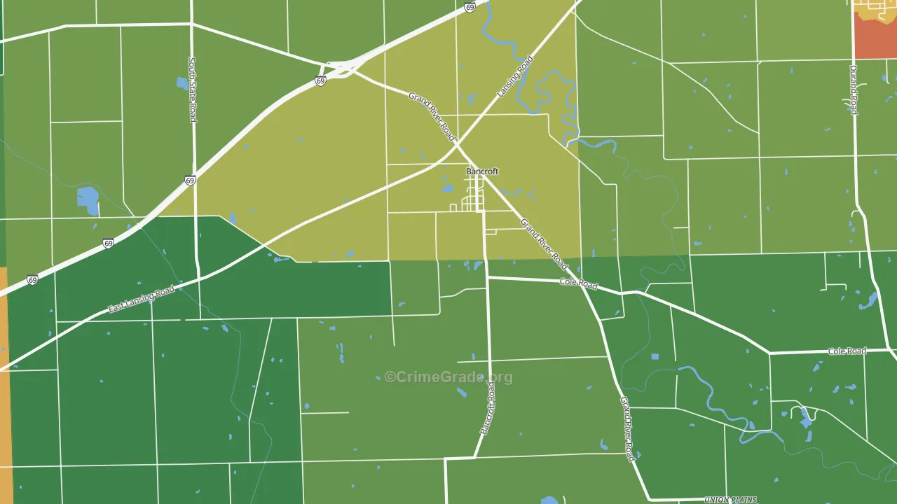 Bancroft, MI Map of Drug-Related Crime Rates