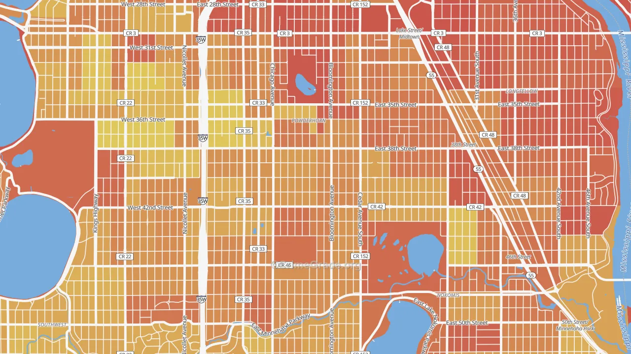 Bancroft, Minneapolis, MN Map of Drug-Related Crime Rates
