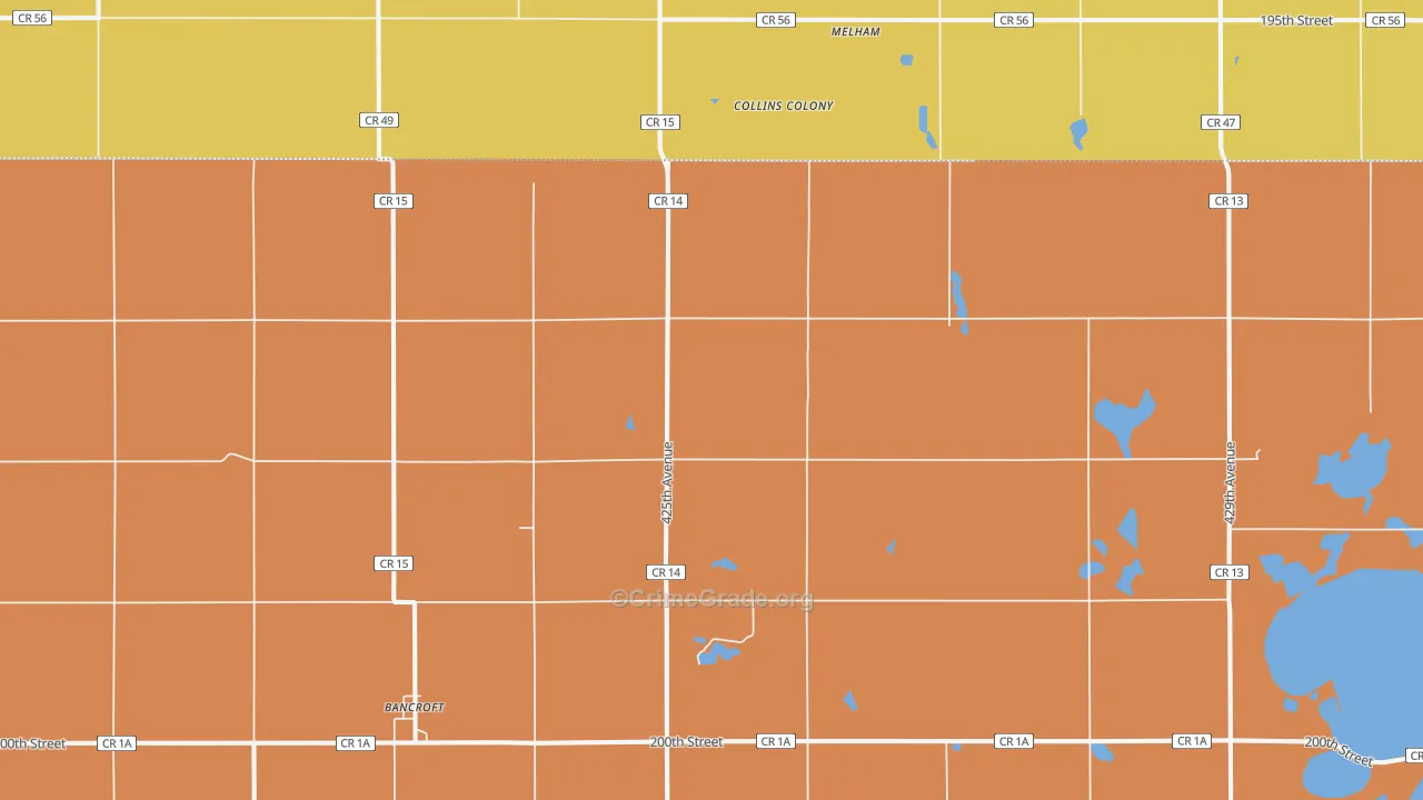 Bancroft, SD Map of Drug-Related Crime Rates