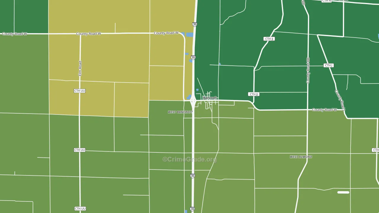 Bancroft, WI Map of Drug-Related Crime Rates