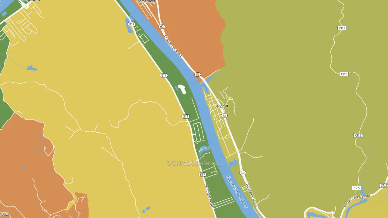 Bancroft, WV Map of Drug-Related Crime Rates