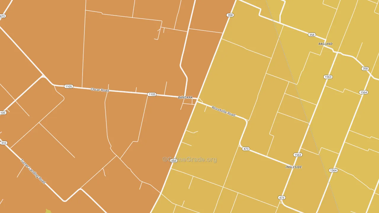 Bandana, KY Map of Drug-Related Crime Rates