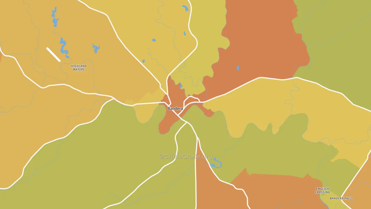 Bandera, TX Map of Drug-Related Crime Rates