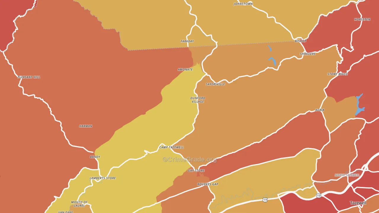 Bandy, VA Map of Drug-Related Crime Rates