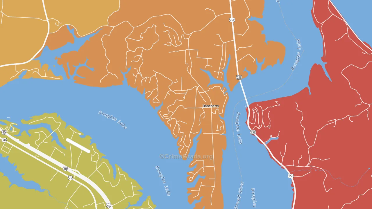Baneberry, TN Map of Drug-Related Crime Rates