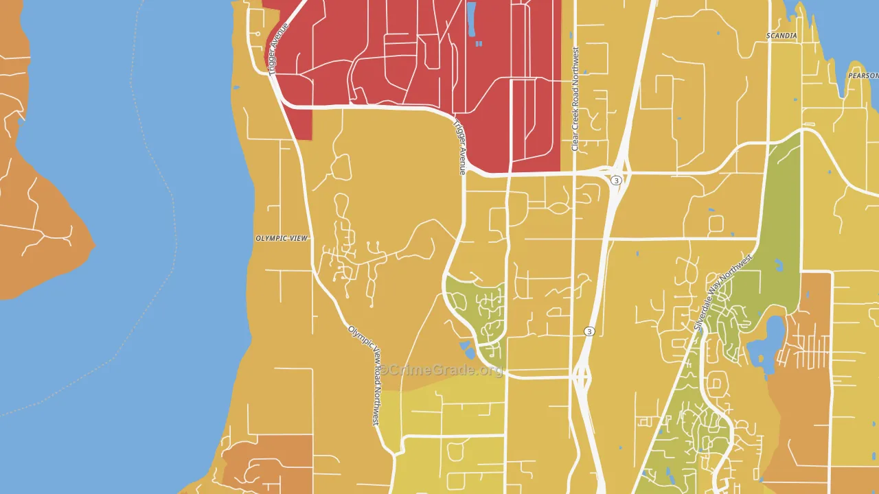 Bangor Base, WA Map of Drug-Related Crime Rates