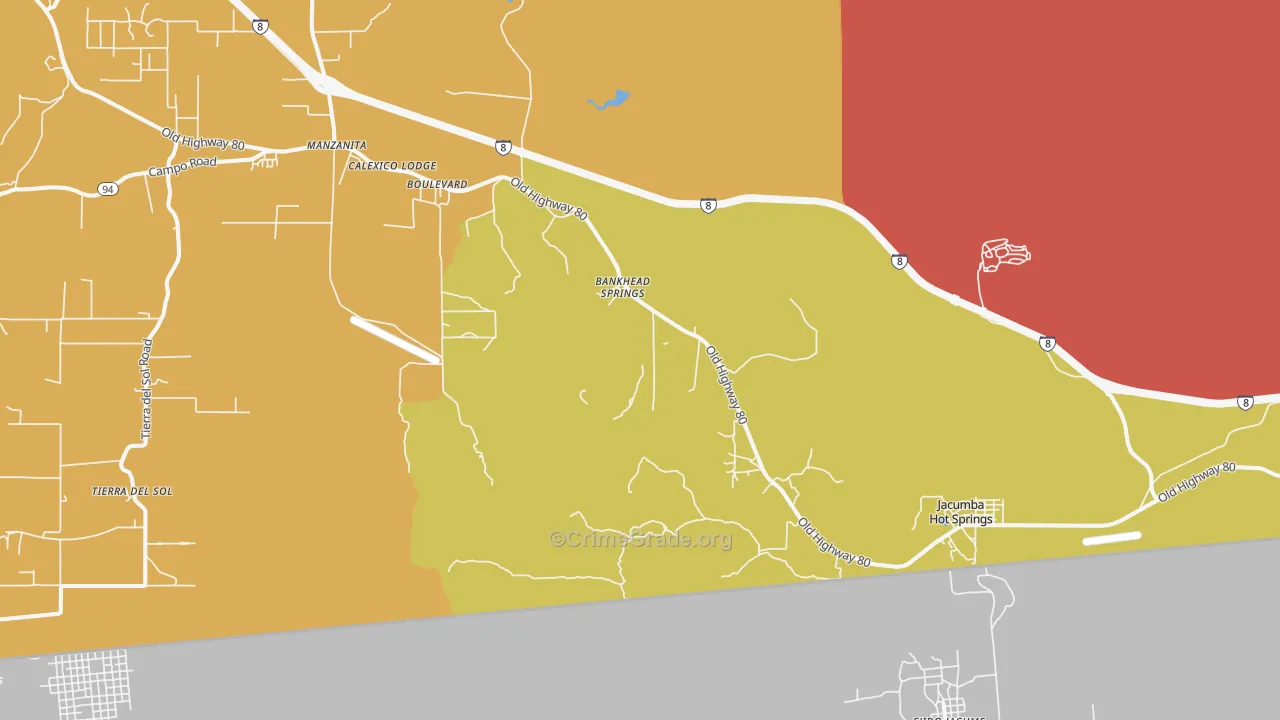 Bankhead Springs, CA Map of Drug-Related Crime Rates