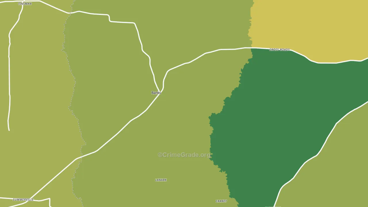 Banks, AR Map of Drug-Related Crime Rates
