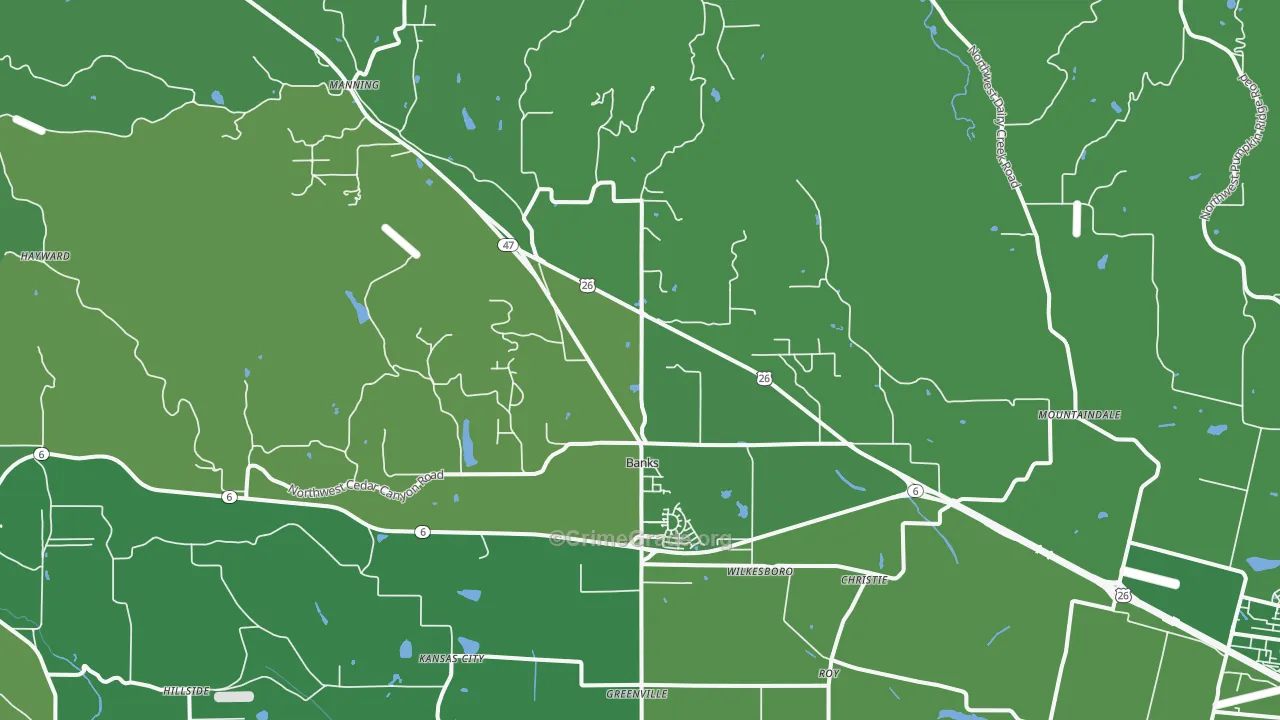 Banks, OR Map of Drug-Related Crime Rates