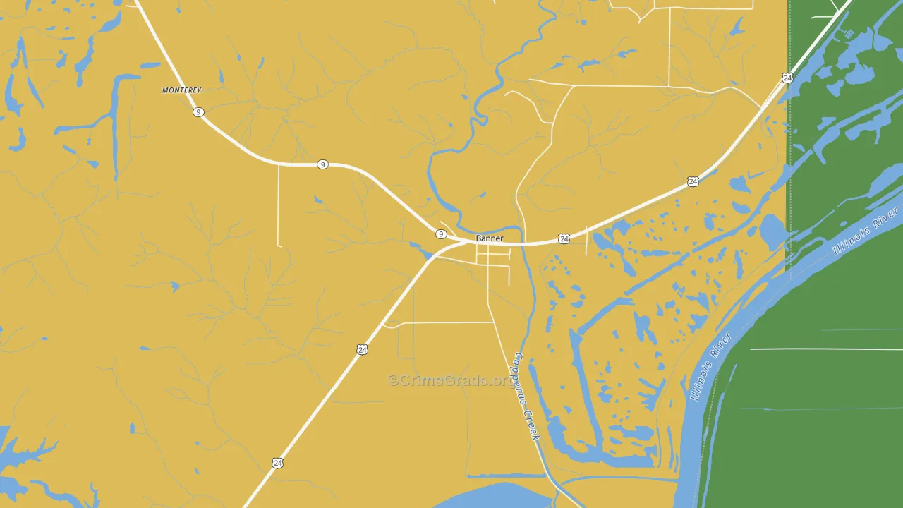 Banner, IL Map of Drug-Related Crime Rates
