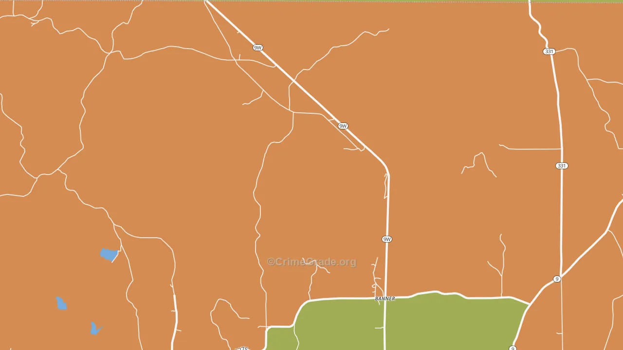 Banner, MS Map of Drug-Related Crime Rates