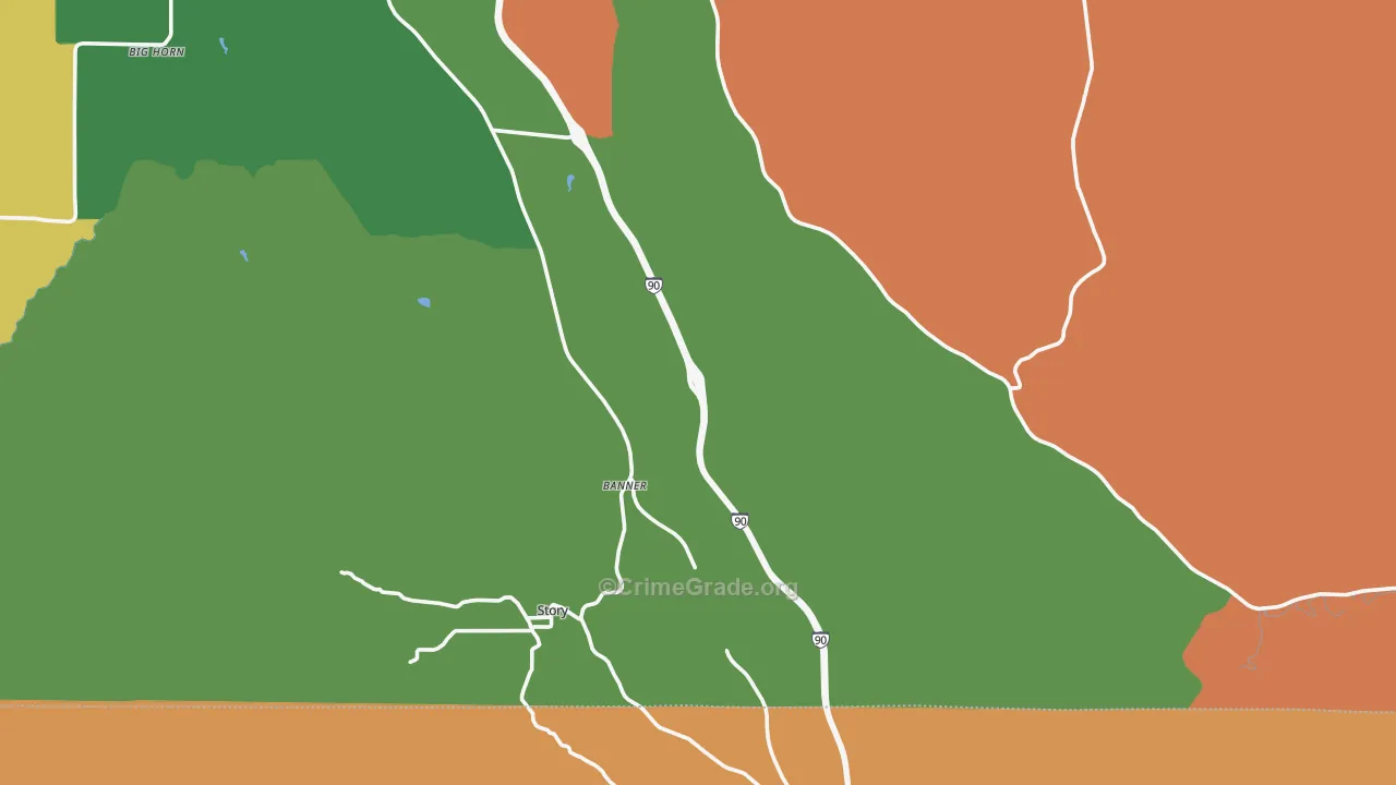 Banner, WY Map of Drug-Related Crime Rates