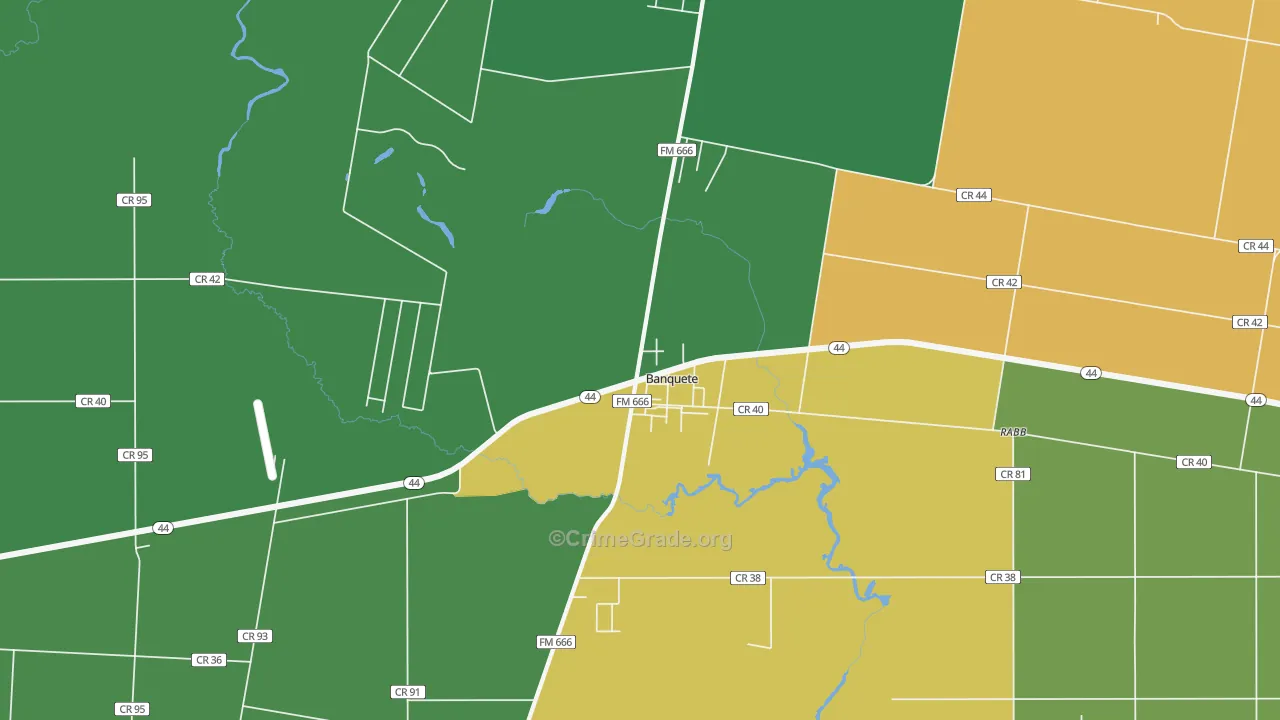 Banquete, TX Map of Drug-Related Crime Rates
