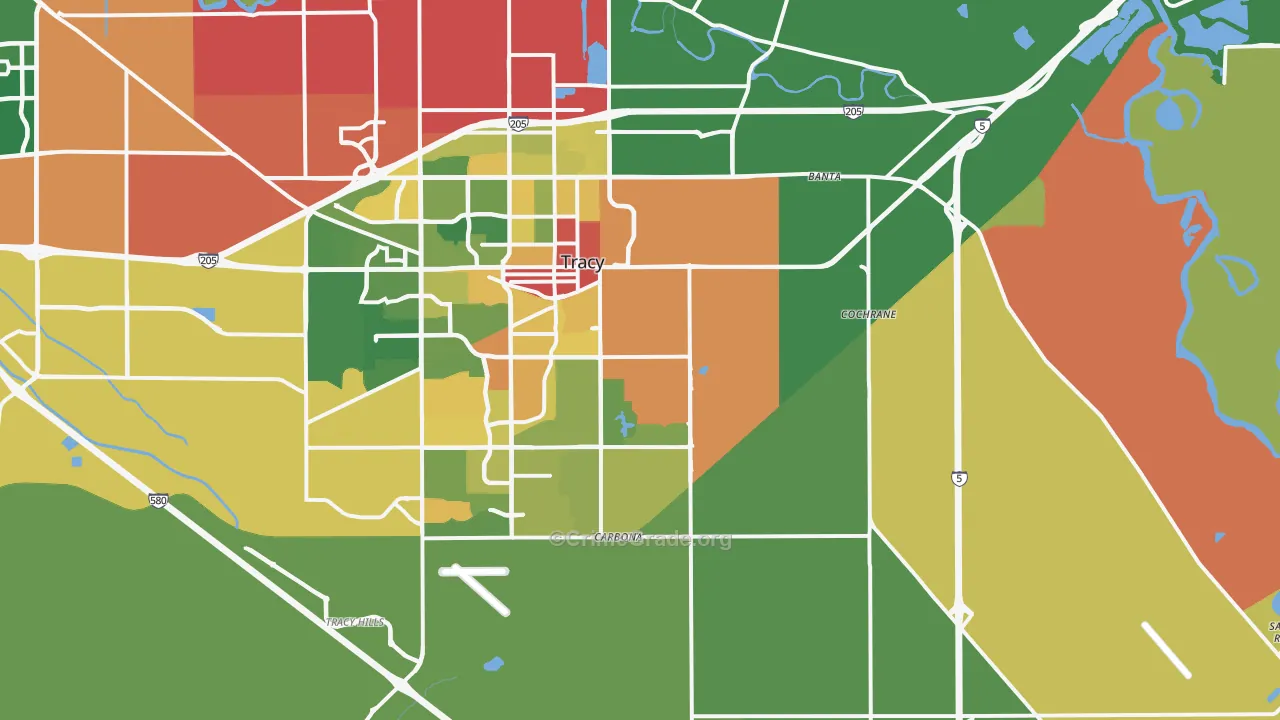 Banta, CA Map of Drug-Related Crime Rates