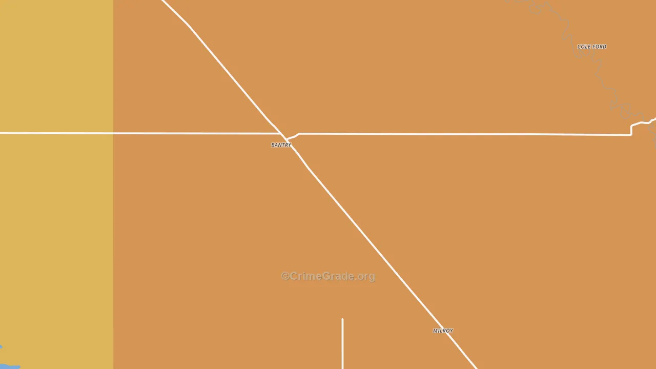 Bantry, ND Map of Drug-Related Crime Rates