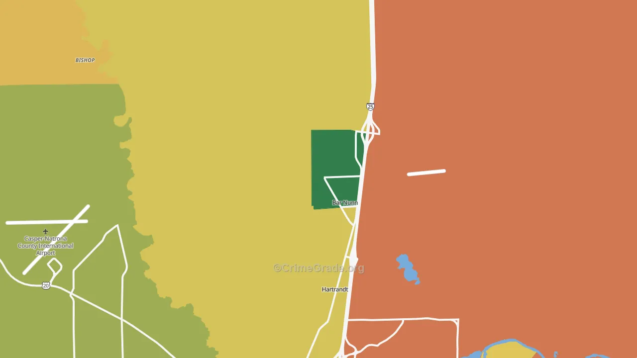 Bar Nunn, WY Map of Drug-Related Crime Rates