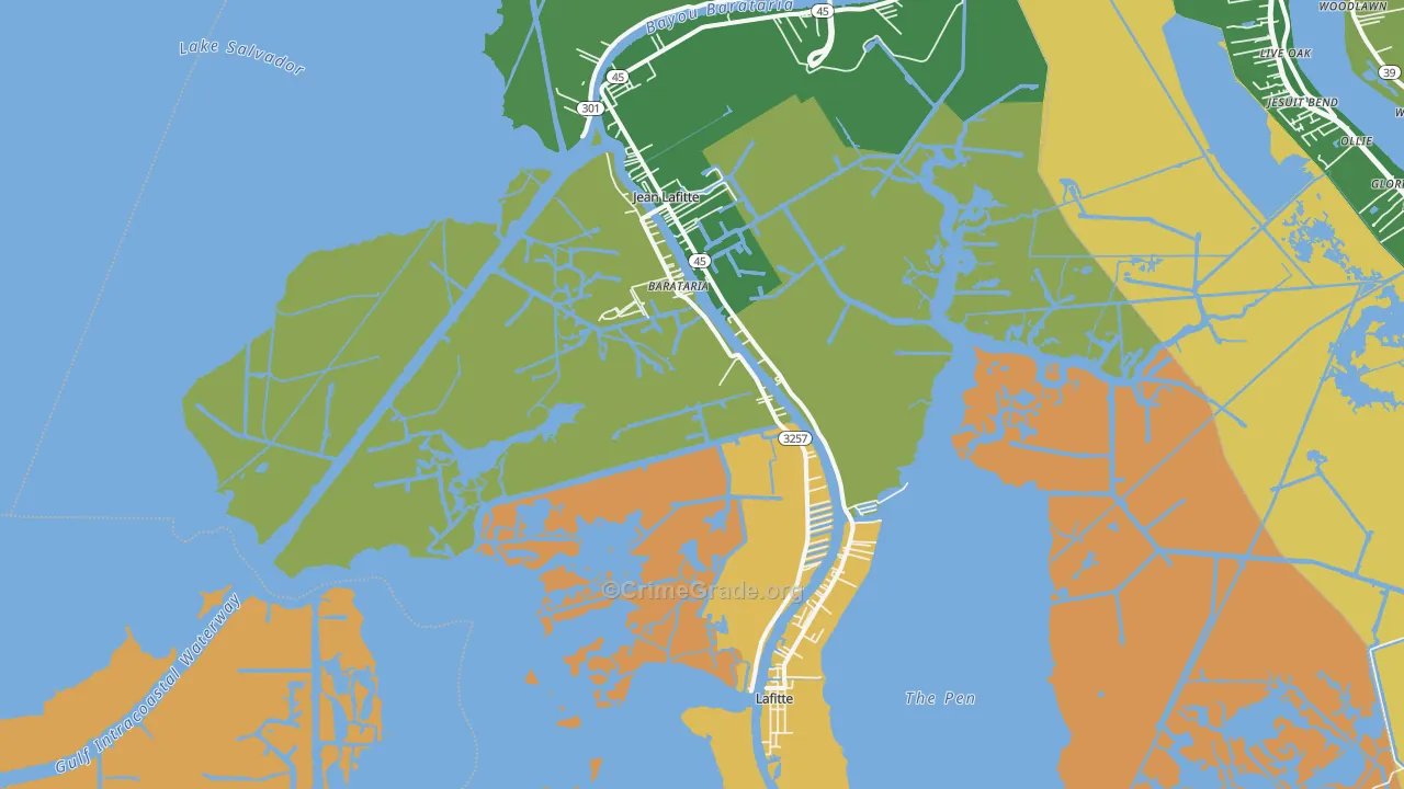 Barataria, LA Map of Drug-Related Crime Rates