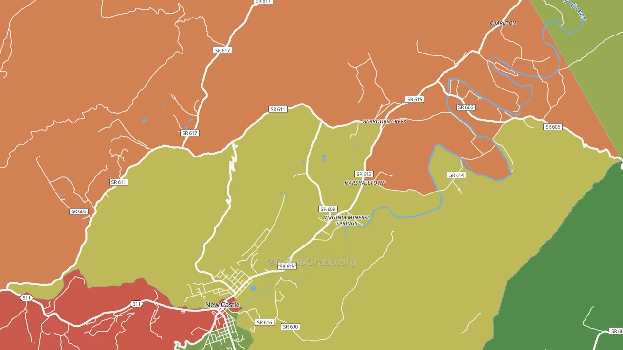 Barbours Creek, VA Map of Drug-Related Crime Rates