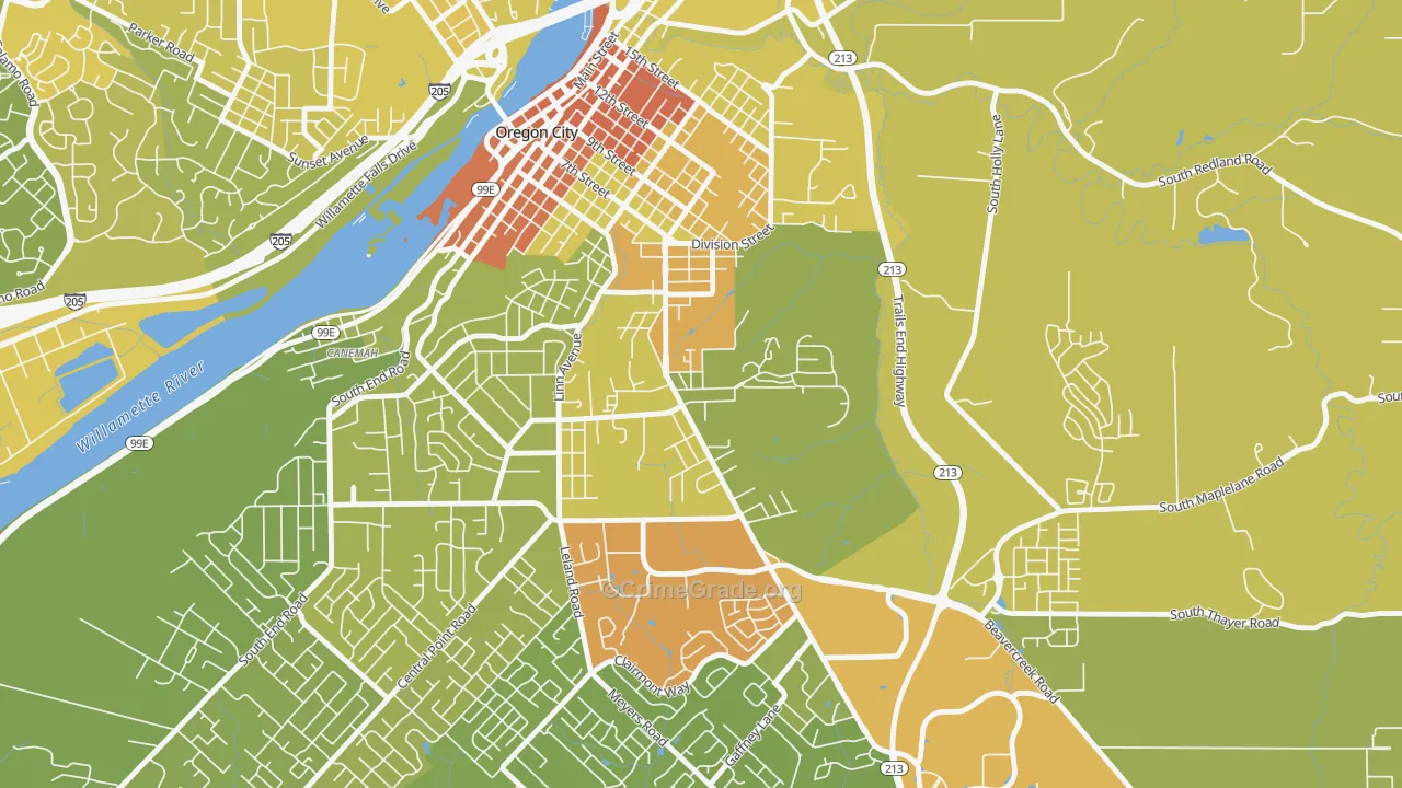 Barclay Hills, Oregon City, OR Map of Drug-Related Crime Rates