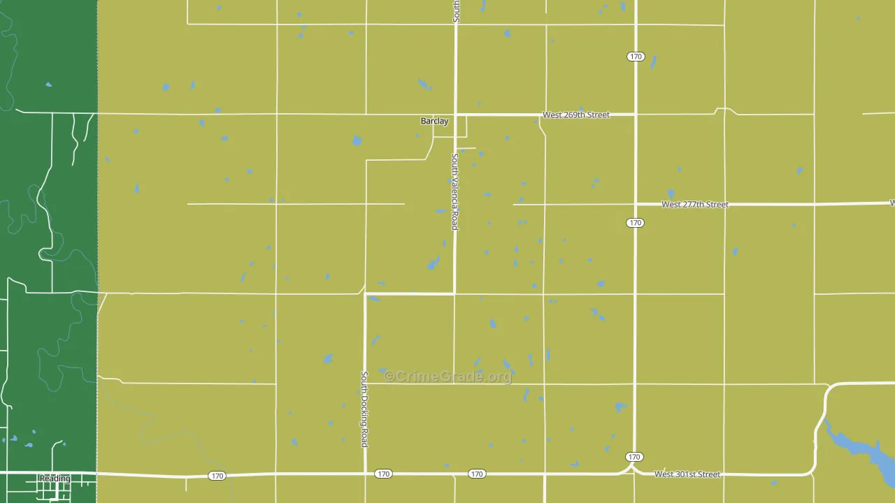 Barclay, KS Map of Drug-Related Crime Rates