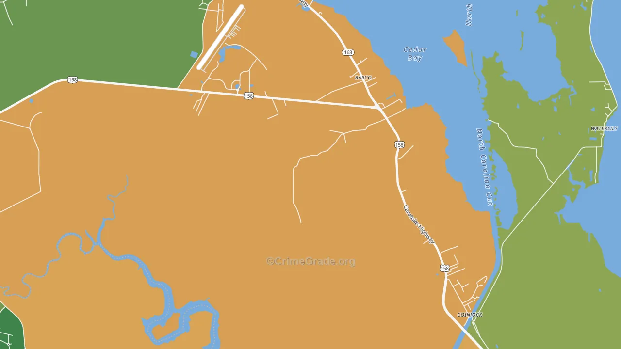 Barco, NC Map of Drug-Related Crime Rates