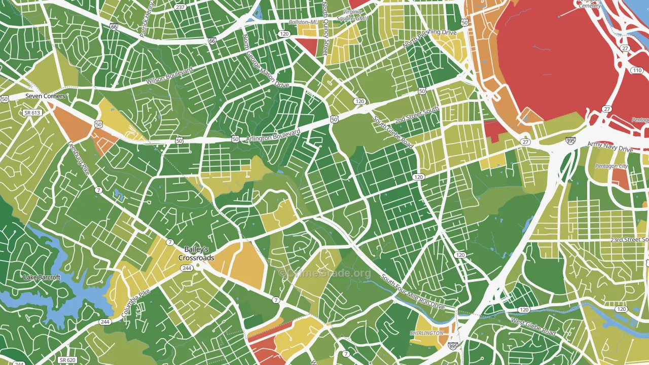 Barcroft, Arlington, VA Map of Drug-Related Crime Rates