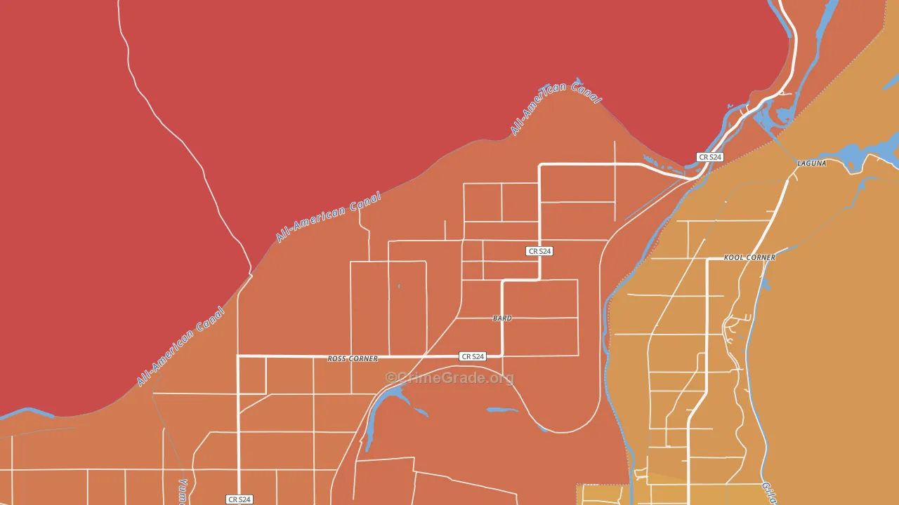 Bard, CA Map of Drug-Related Crime Rates