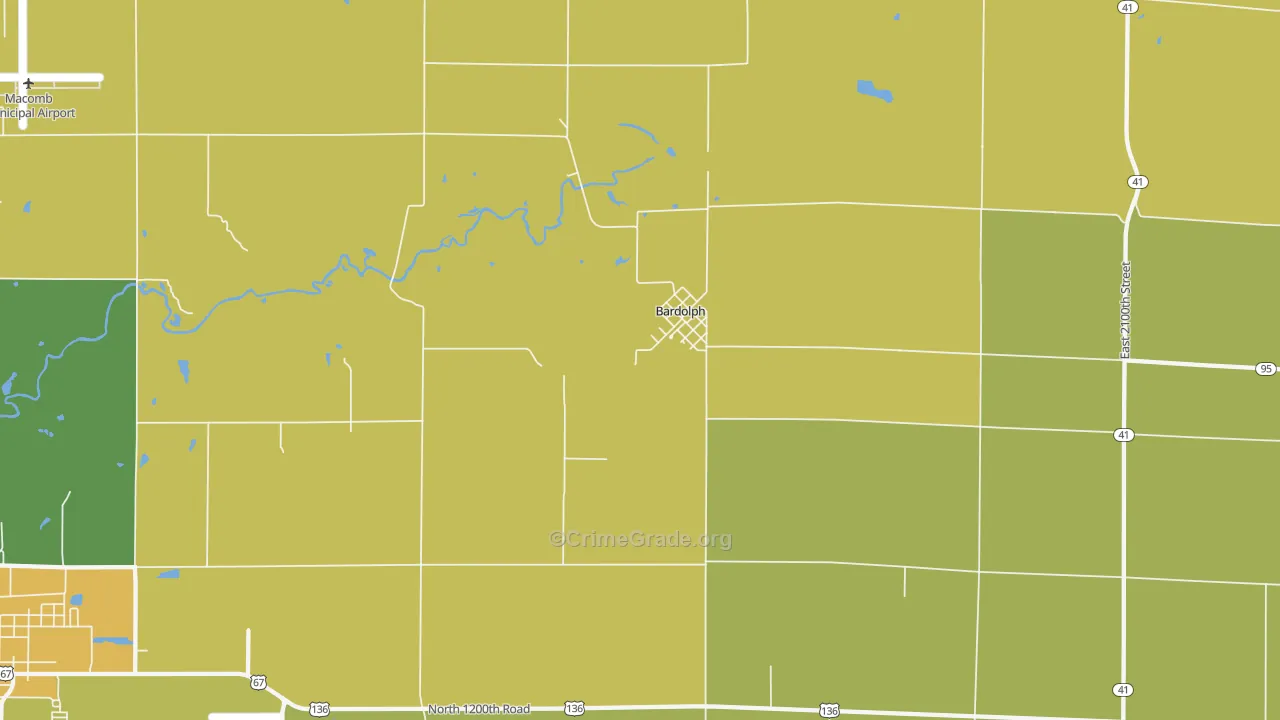Bardolph, IL Map of Drug-Related Crime Rates