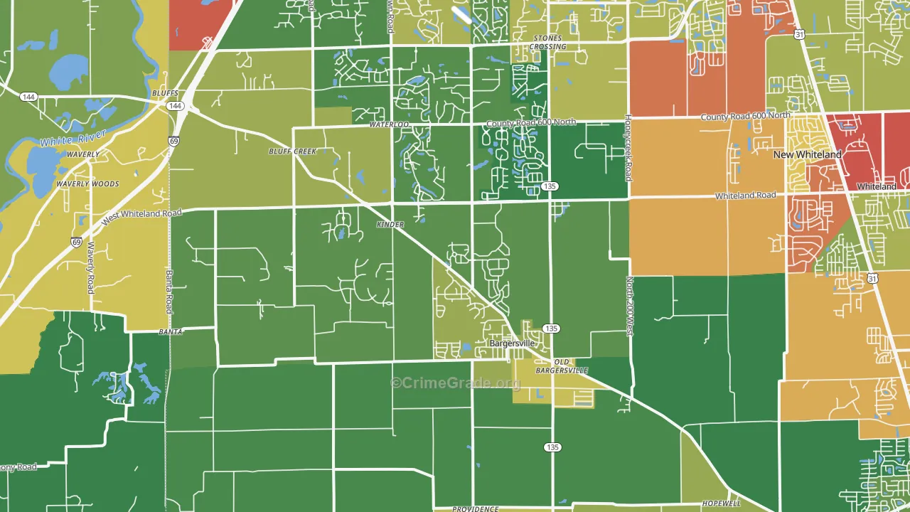 Bargersville, IN Map of Drug-Related Crime Rates