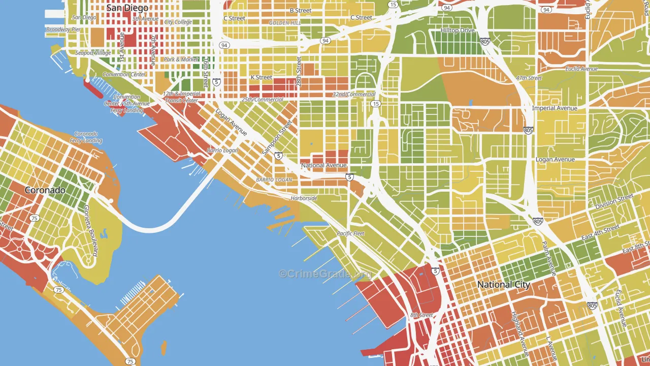 Bario Logan, San Diego, CA Map of Drug-Related Crime Rates