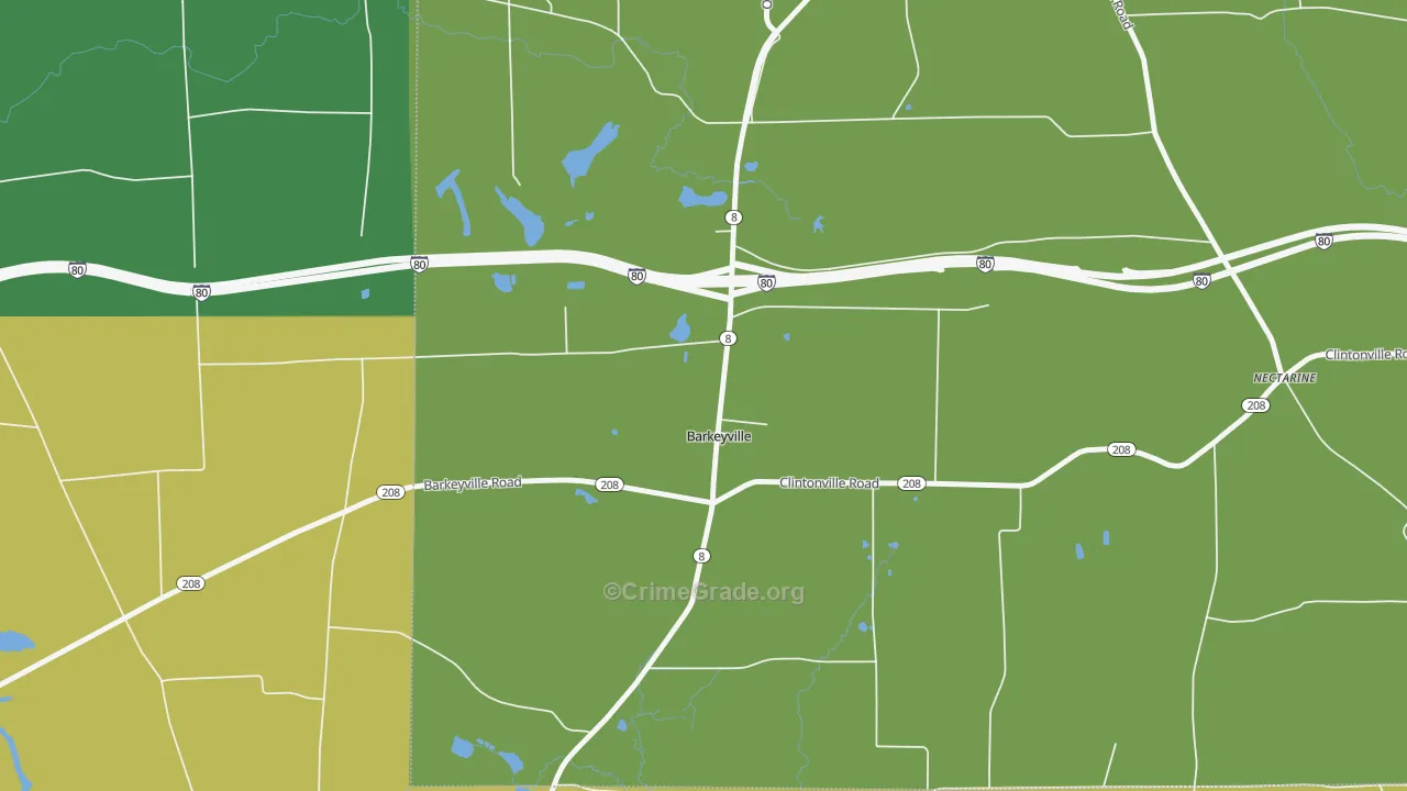 Barkeyville, PA Map of Drug-Related Crime Rates