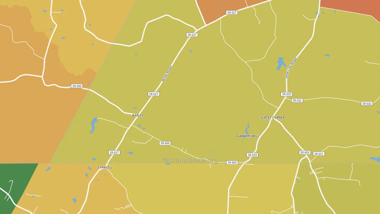 Barley, VA Map of Drug-Related Crime Rates